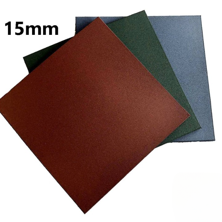 15MM X1M X 1M OUTDOOR PLAYGROUND RUBBER MAT BLUE RED GREEN BLACK SAFETY FLOOR TILES GYM FLOOR HEAVY DUTY ANTI SLIP FLOORING