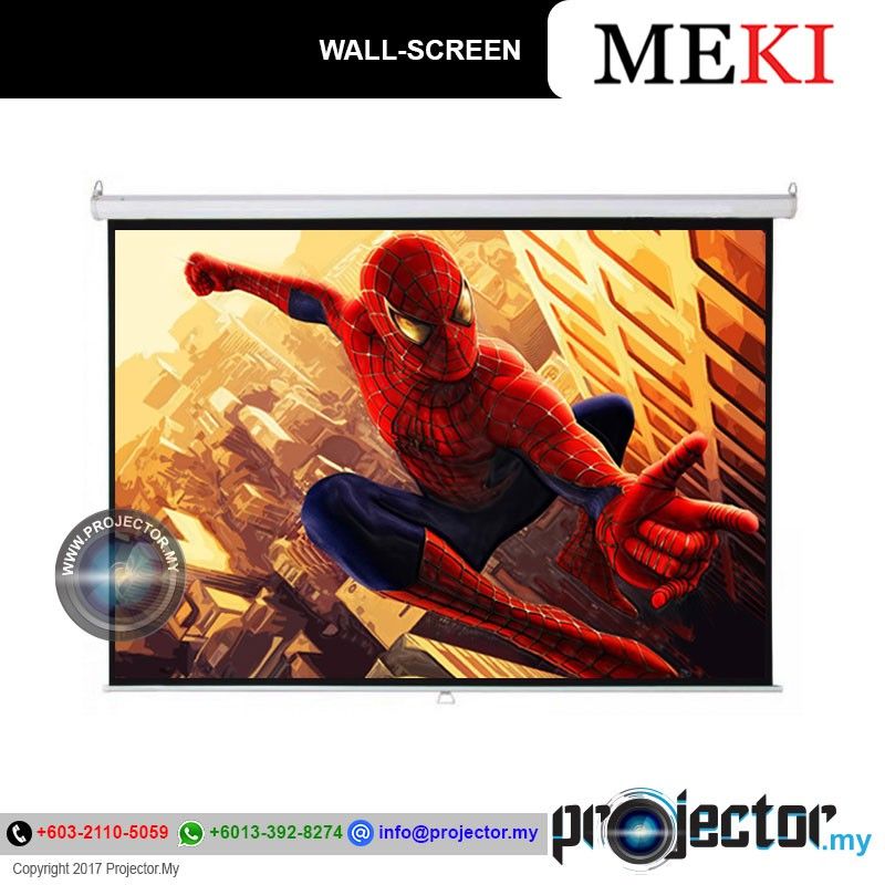 Meki/Venova 96" X 96" (8鈥�X 8鈥� Manual Wall Pull Down LCD Projector Screen-Matt White 4:3 Projection