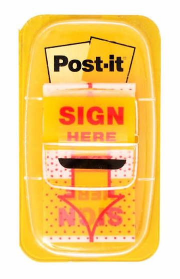 MESSAGE FLAG SIGN HERE (25 SHEETS)