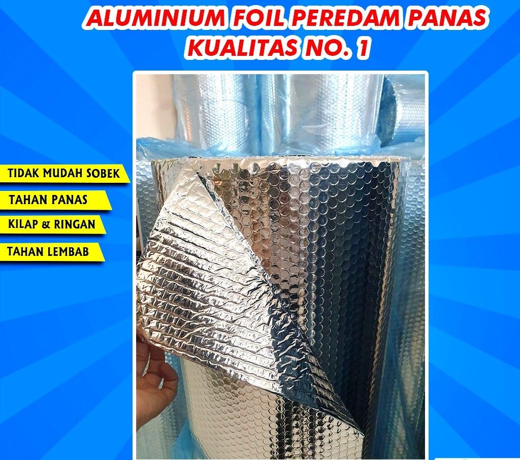 (1Roll) Aluminum Foil Bubble Heat Insulation House Roof Thickness 4mm Width 60cm Length 25m
