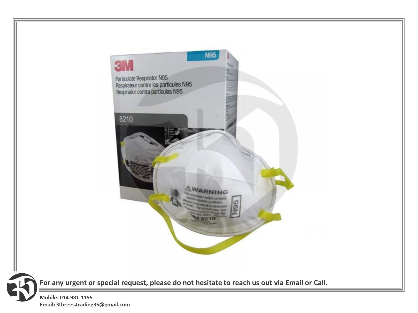 Particulate Respirator Face Mask N95 8210