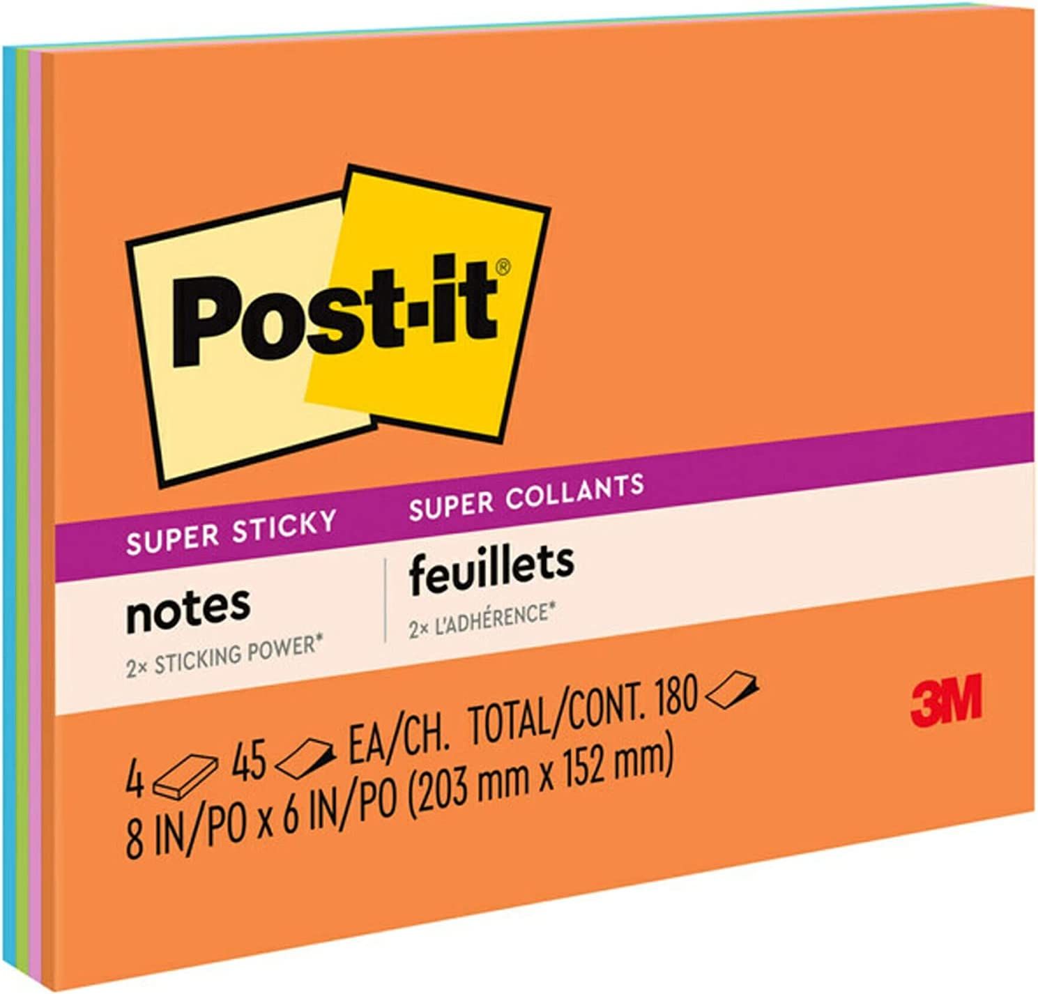 *3M Post-it Super Sticky Notes 6845-SSP (6" x 8") [4s]