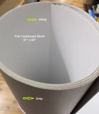 Cardboard Coated Box Board Paper with Grey Back (31x43 Inch) 79x109cm 400gsm/460gram