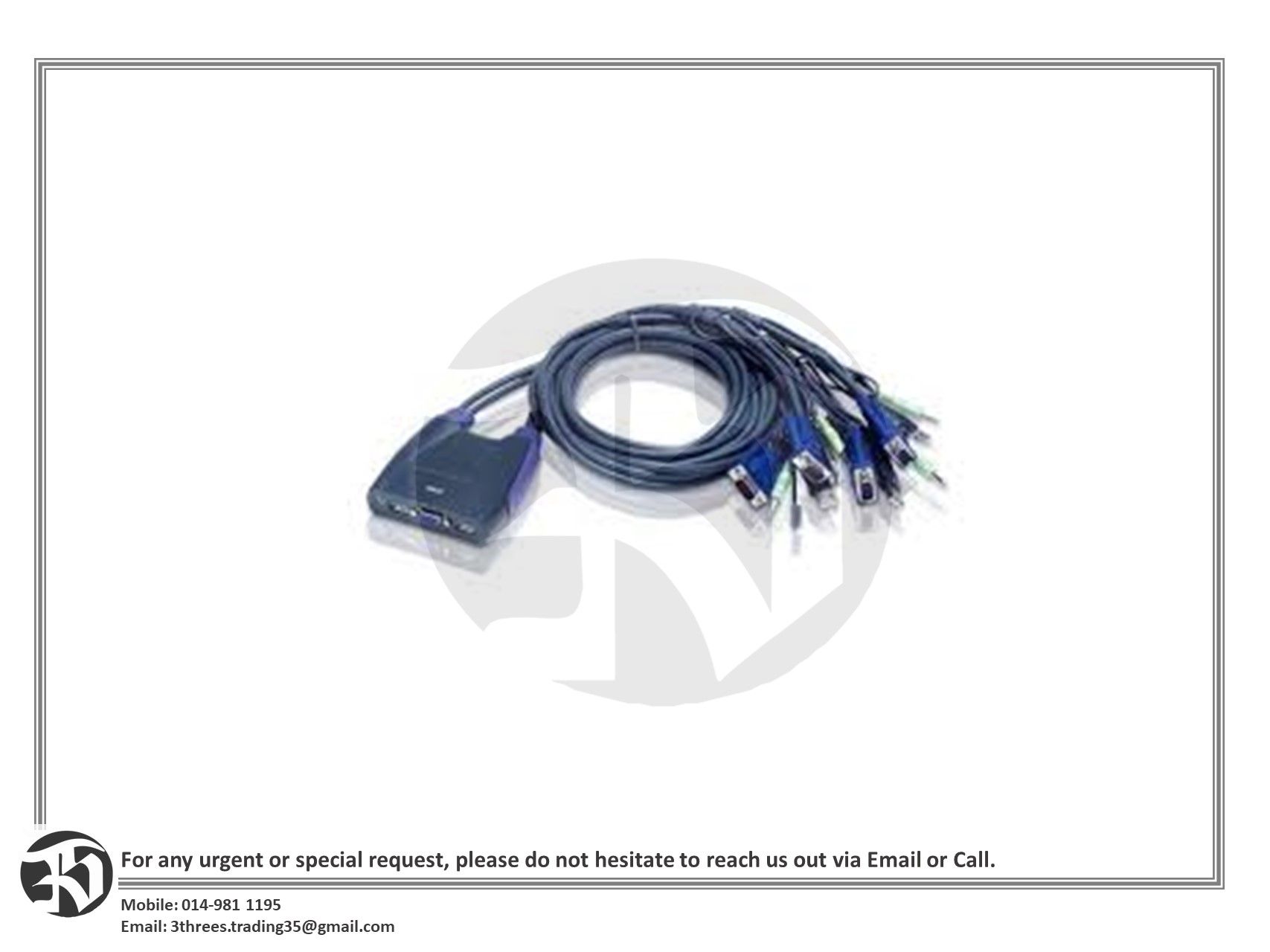 Aten 4-Port USB VGA/Audio Cable KVM Switch 0.9m / 1.2m