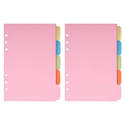 5 colours Index Dividers -Plastic