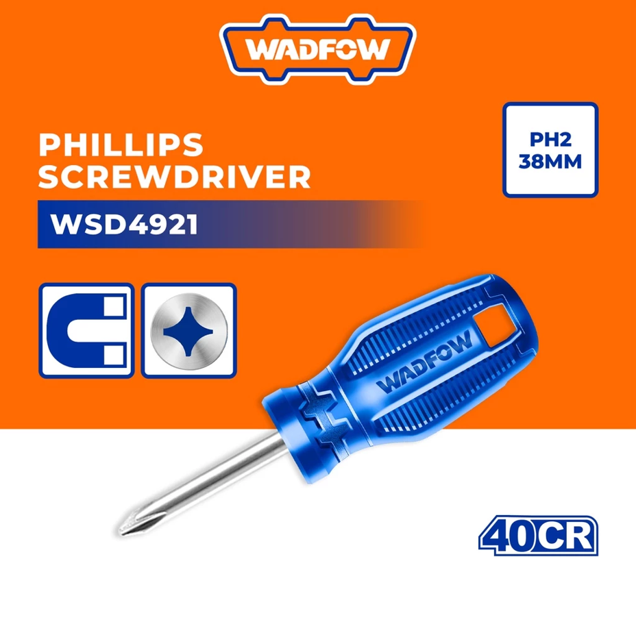 WADFOW PHILLIPS SCREWDRIVER PH2 STEEL (38MM/40CR) (WSD4921)