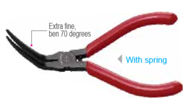 Temo 5-1/8"/130mm Electronics 70掳 Bent Extra Fine Nose Pliers