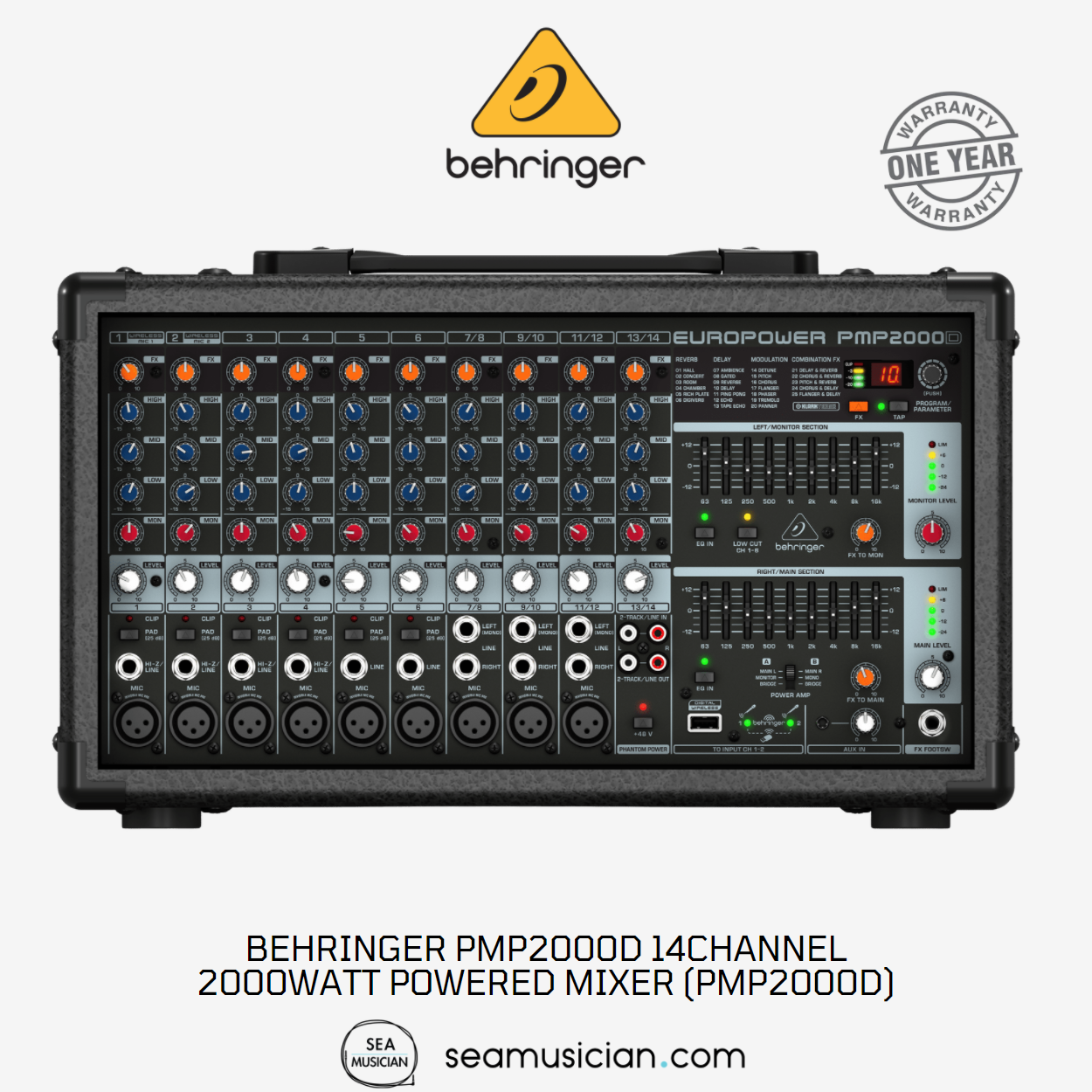 *Behringer PMP2000D 14-channel 2000-Watt Powered Mixer