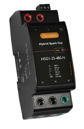 Hybrid Surge Diverter, 1 Phase, 25kA 10/350us Uc 480VAC +NE, All Mode, Alarm contact HSG1-25-480-N