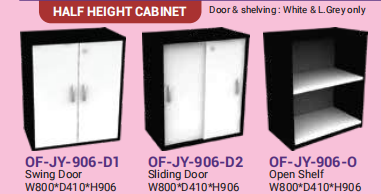 OFIS JAY SERIES HALF HEIGHT CABINET _ DOOR & SHELVING : WHITE & L.GREY ONLY