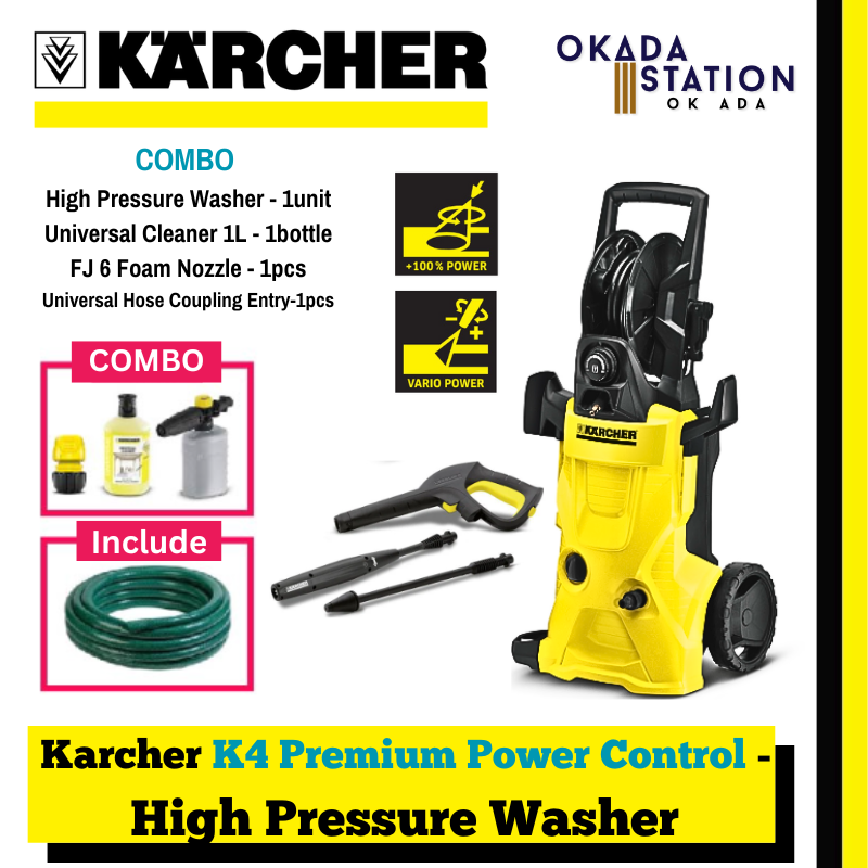 Karcher K4 Premium Power Control - High Pressure Washer Set / WATER JET / 1800W -130 BAR