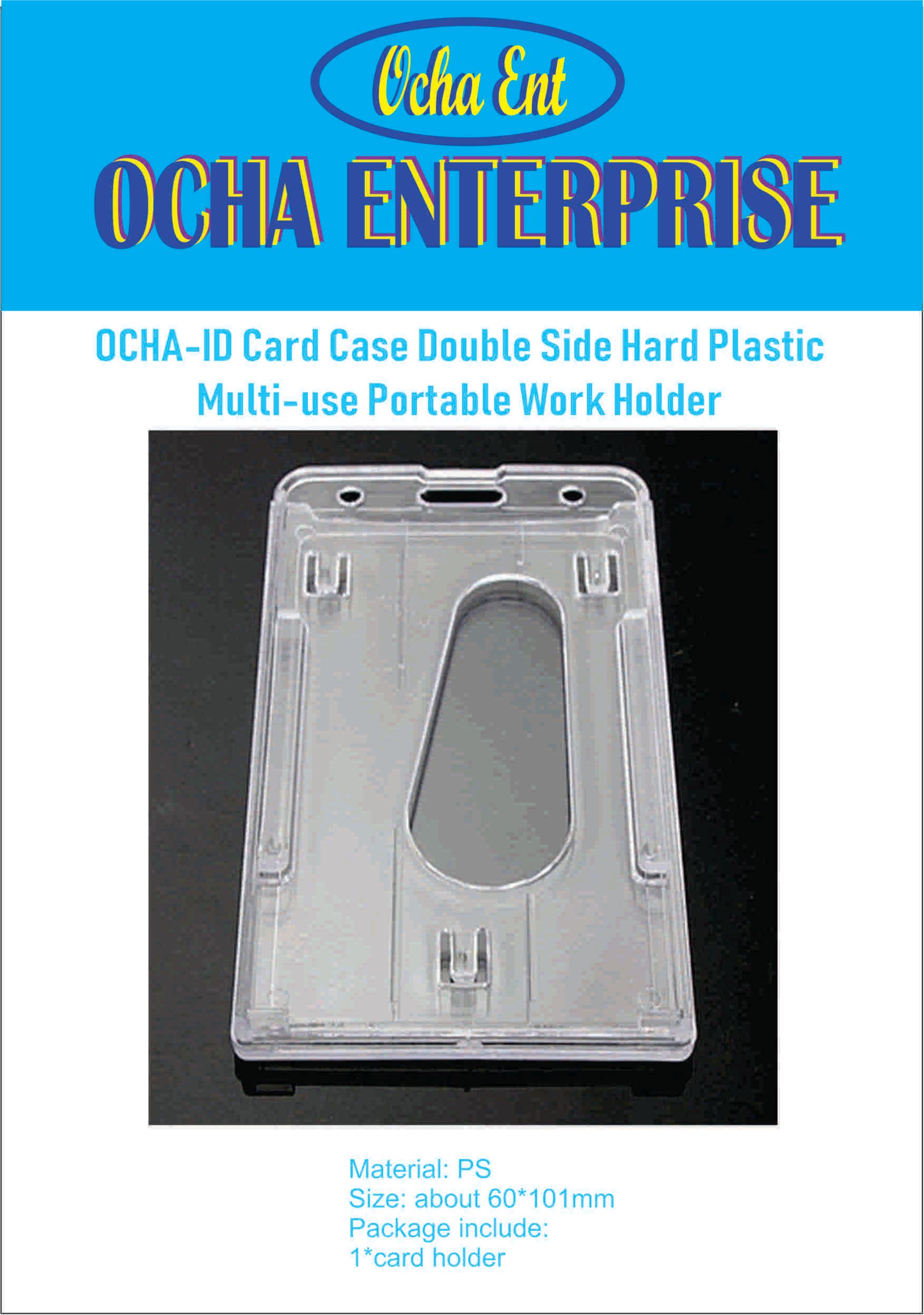 OCHA-ID Card Case Double Side Hard Plastic Multi-use Portable Work Holder