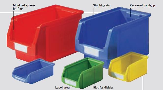 storage box schaefer LF532 semi open front continer 500L x 300W x200H (Blue)10pcs