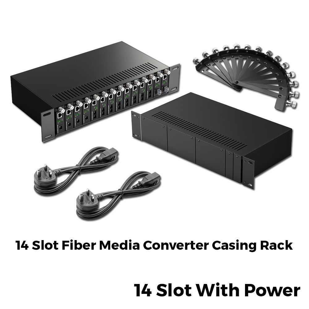 14 SLOT FIBER MEDIA CONVERTER WITH POWER