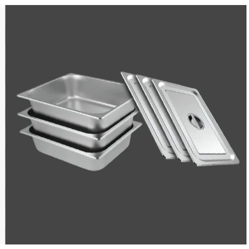 Stainless Steel Food Tray with Lid Half Size Buffet Tray Serving Dish Food Pan, Bekas Makanan Keluli Tahan Karat