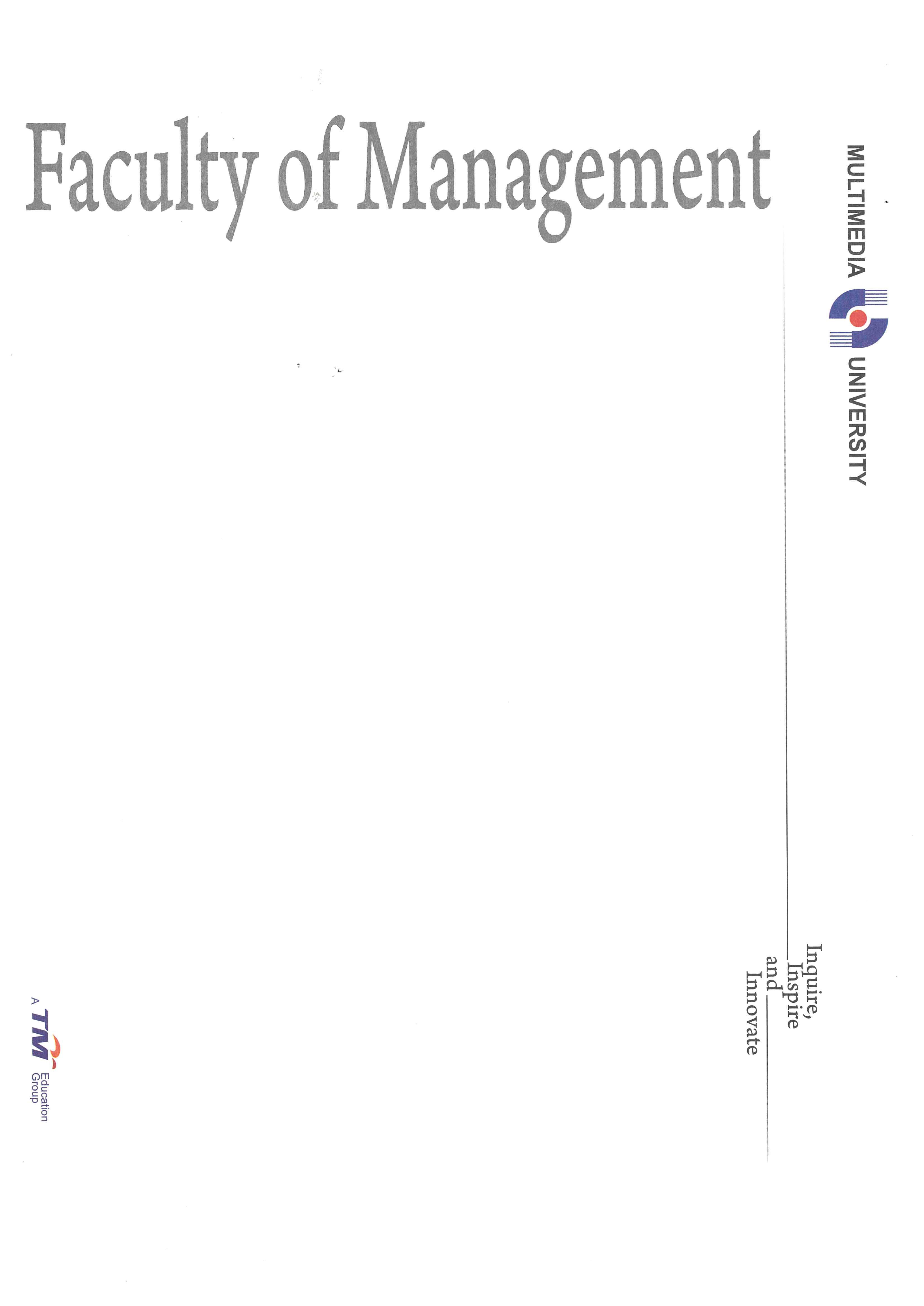 QS A4 Certificate Faculty of Management Custom Made
