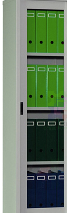 Steel Full Height Cupboard with Single Glass Swing Door