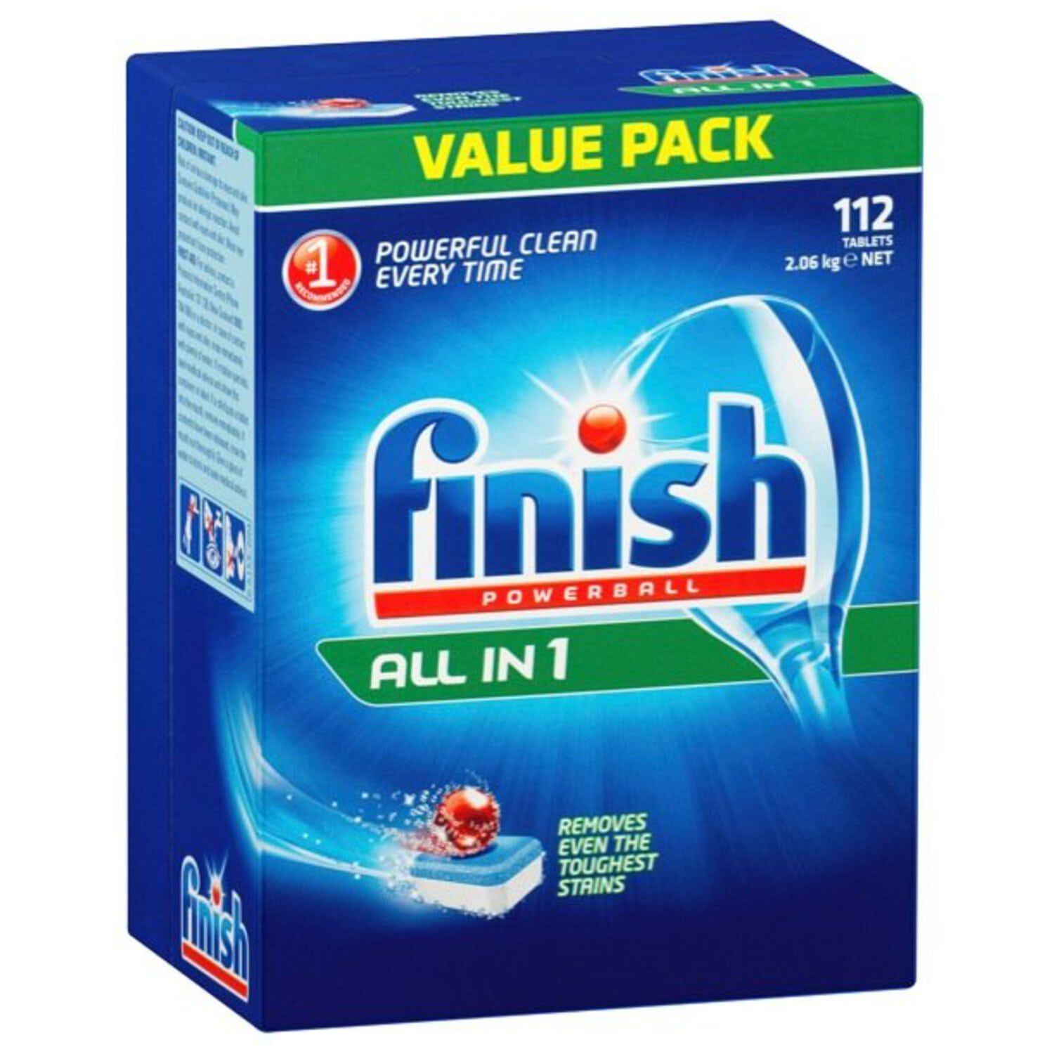 *Finish 112tabs Powerball Dishwasher Detergent Dish Cleaner Tabs Cleaning Dishwashing Concentrate tablet