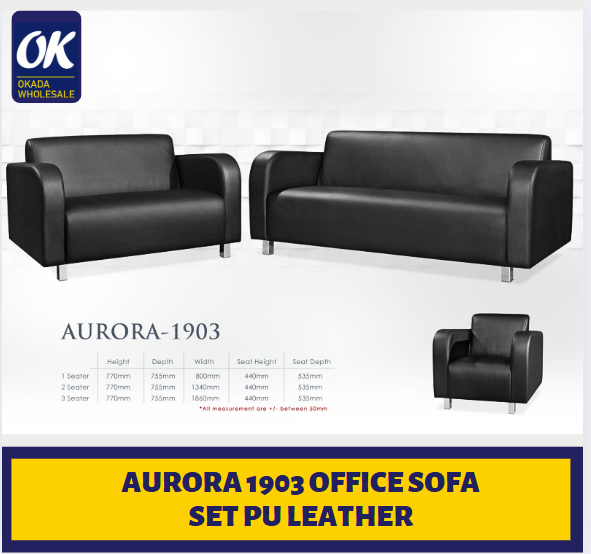 Sofa AURORA 1903 / PU LEATHER / FABRIC / OFFICE SOFA SET / SET SOFA / SOFA OFFICE