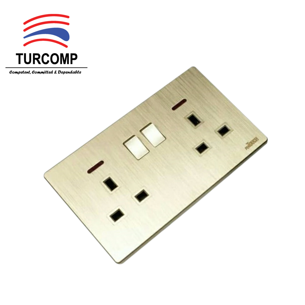 reTouch Ultra Rimless Socket Twin 2Gang with NEON