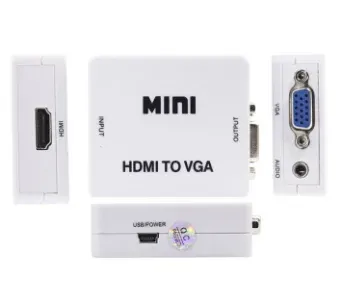 Mini HDMI to VGA Converter With Audio HDMI2VGA 1080P Adapter Connector