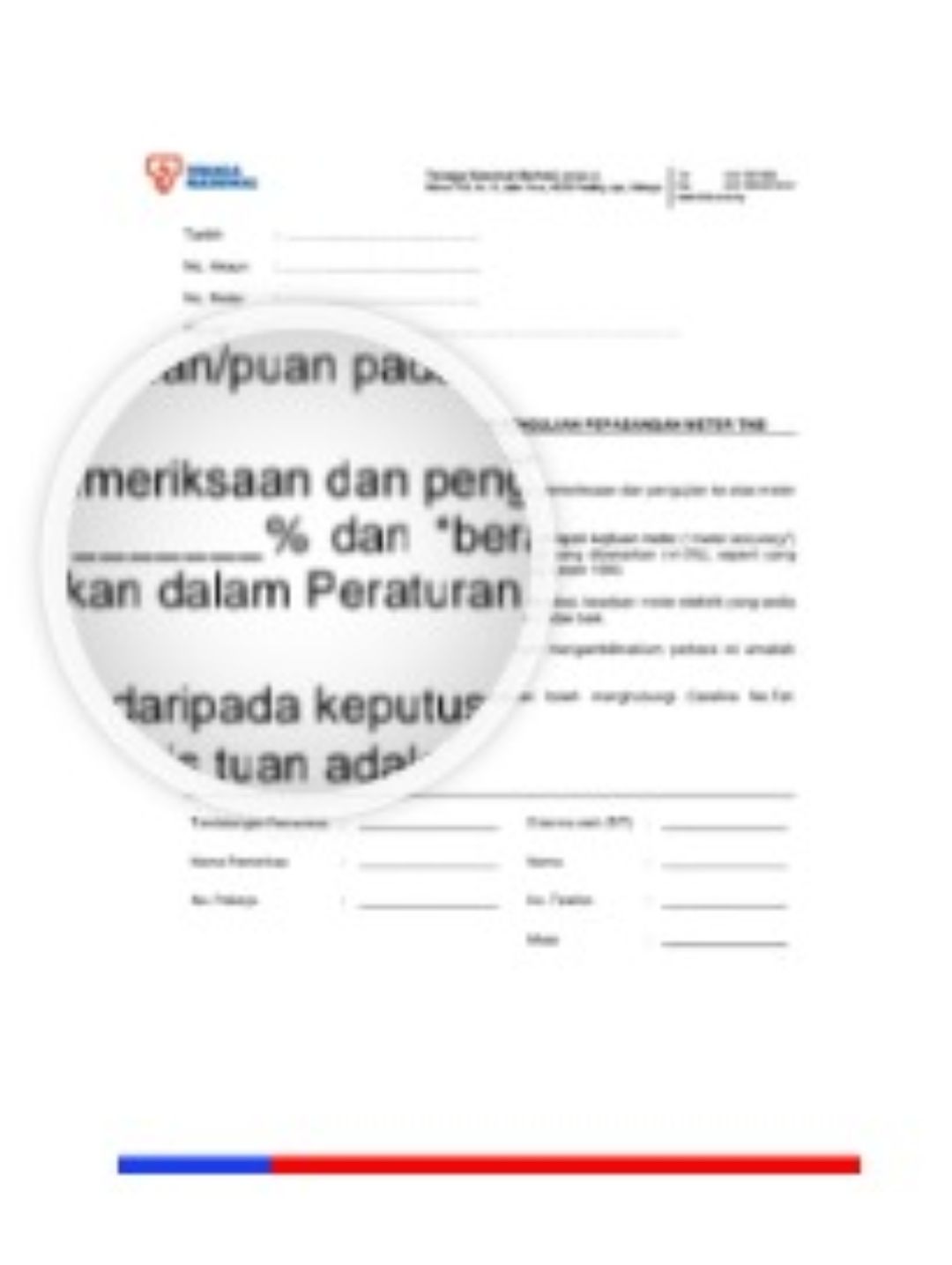 Cetakan Khas Borang Pemakluman Hasil Ujian Pepasangan Meter Bersaiz A4 (3 Ply)
