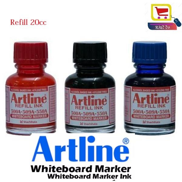Artline Whiteboard Marker ink Refill Ink 20cc RTSB Black, Blue, Red