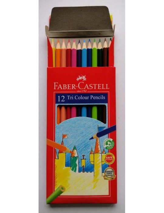 QP FABER-CASTELL TRI-GRIP COLOUR PENCIL 12 COLOUR (SHORT) - 115832