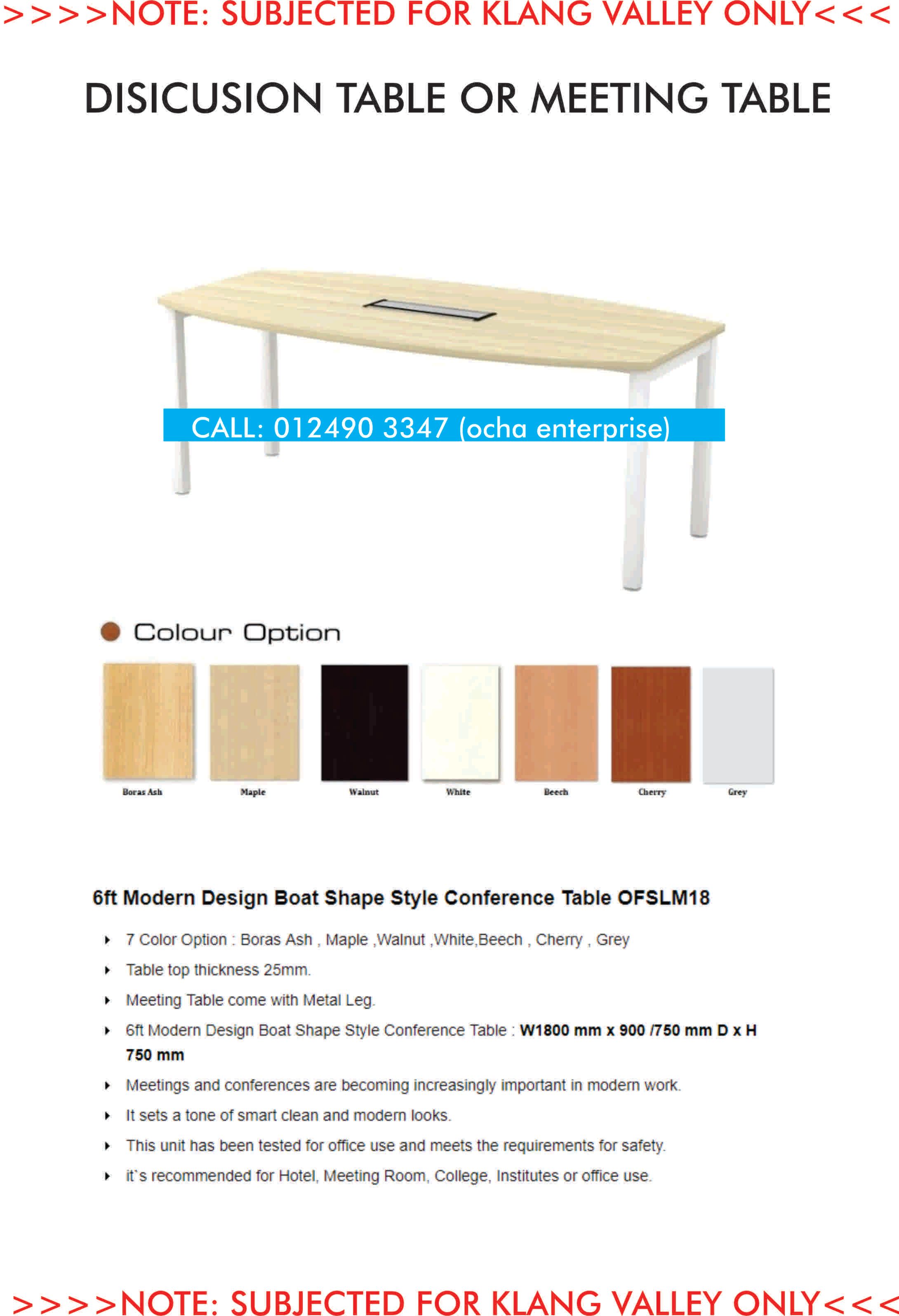 NIL Discussion Table OFSLM18 6 ft Modern Design Boat Shape Style