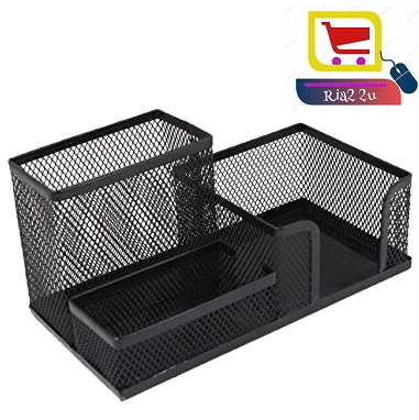 Pen holder Wire Mesh / Pen case 3 Compactment with Memo dispenser