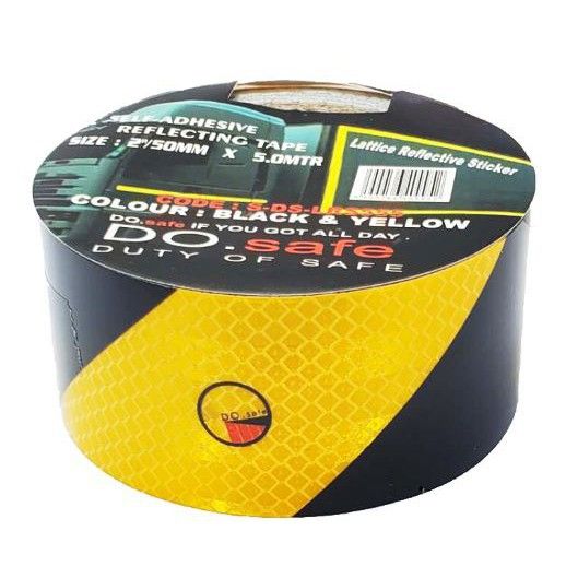 SELF - ADHESIVE REFLECTIVE TAPE - BLACK YELLOW (50MM X 5 METER)