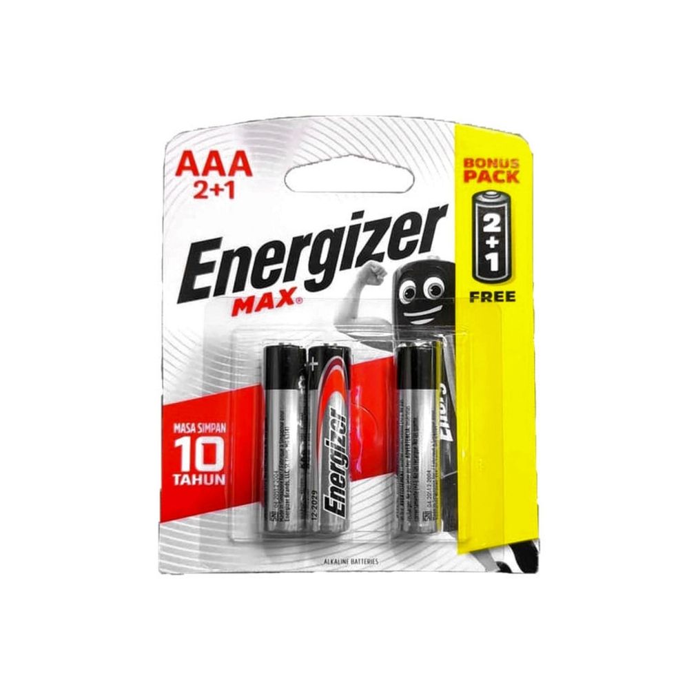 Energizer MAX AAA Battery 2 Free 1 Pack