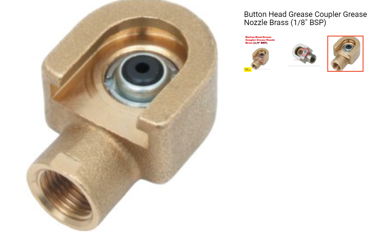 BUTTON HEAD GREASE COUPLER GREASE NOZZLE BRASS (1/8" BSP)