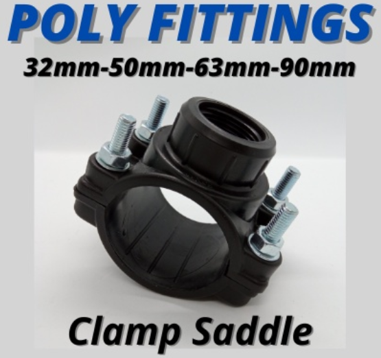 HDPE Poly Fitting PE Pipe Poly Pipe Connector PP Reinforced Clamp Saddle 32mm