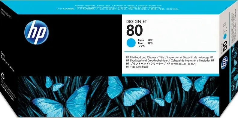 Genuine Malaysia HP Warranty - HP 80 Cyan Printhead