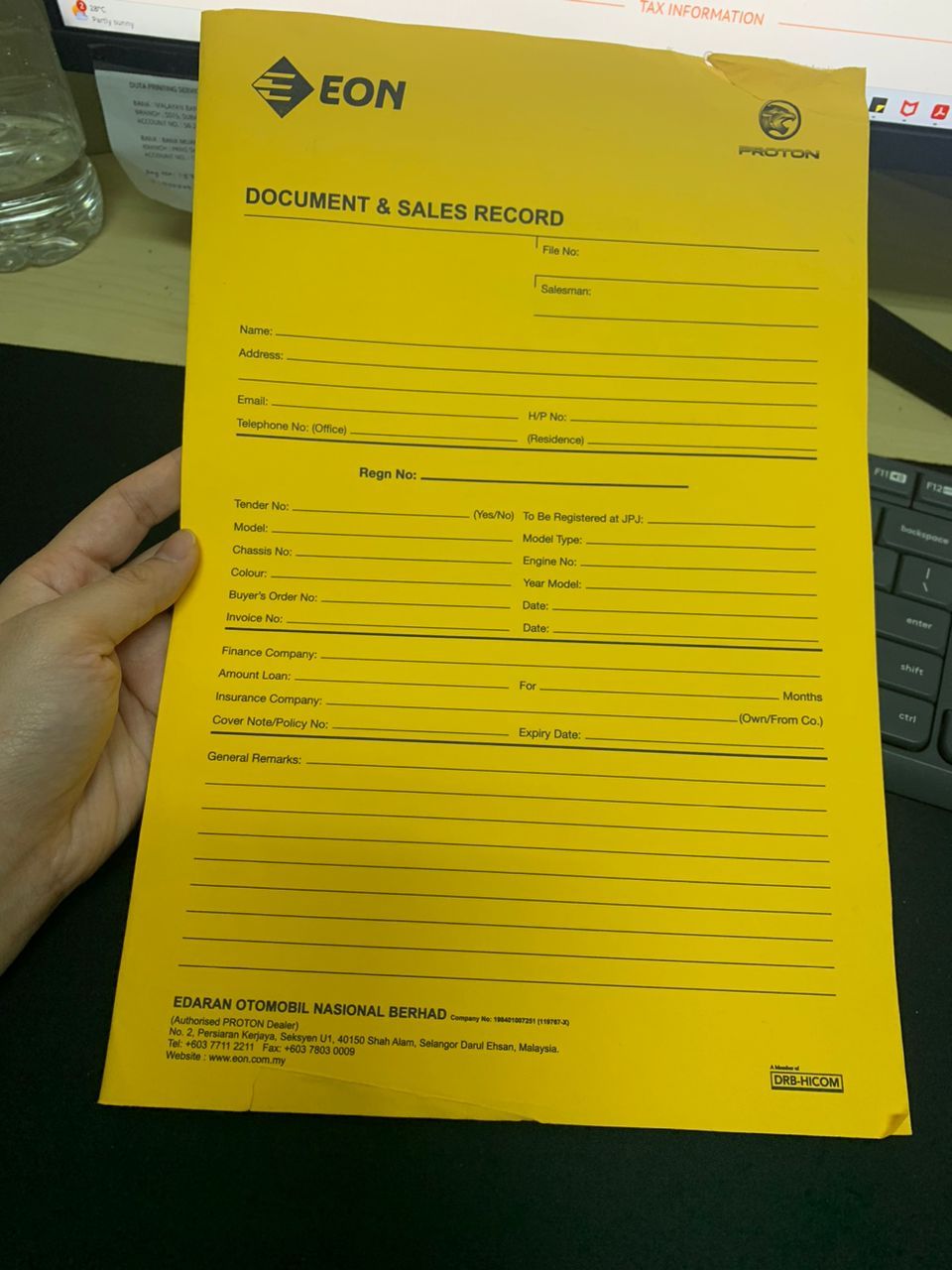 EON - PROTON DOCUMENT & SALES RECORD FILE