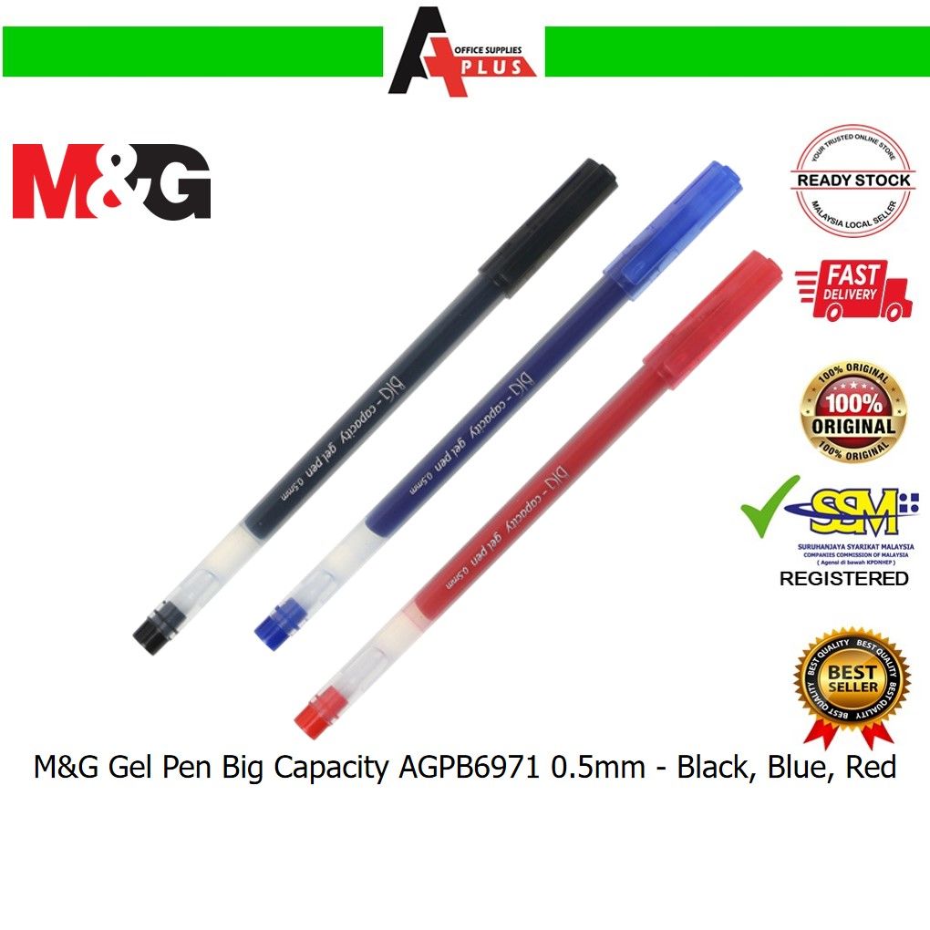 M&G Gel Pen Big Capacity AGPB6971 0.5mm / Pen Dakwat Gel - Black, Blue, Red