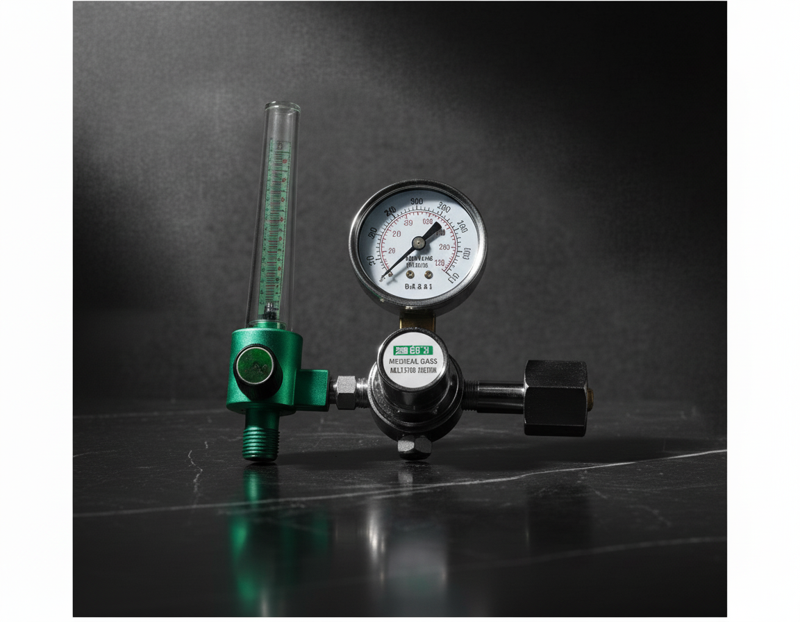 Oxygen Regulator + FLOWMETER + Bubble Humidifier