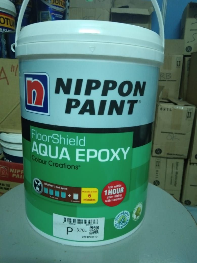 NIPPON EXOPY PAINT FLOOR SHIELD AQUA EPOXY (5LITER) - (COLOUR: YELLOW 668)