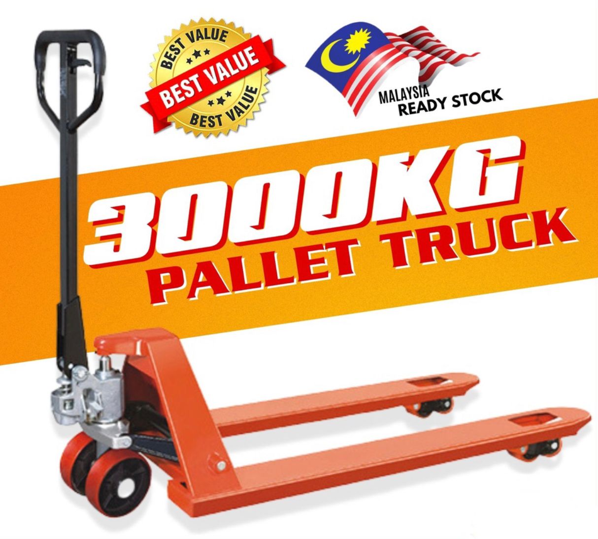 NA Heavy Duty Hydraulic Forklift Hand Jack Pallet Trolley 3ton