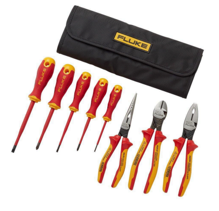 Fluke INSHT IKST7 Ikst7,insulated 5 Screwdriver + 3 Plier Tools Starter Kit, 1000v