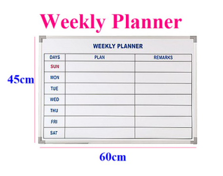 WEEKLY Planning Board Magnetic Planner Whiteboard Aluminium Frame (Monday to Sunday)