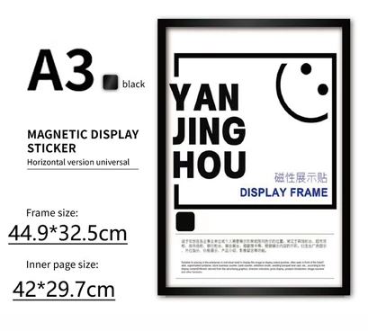 A3 Magnetic Display Frame / Wall frame /   Adhesive Wall Frame for Photos and Certificates