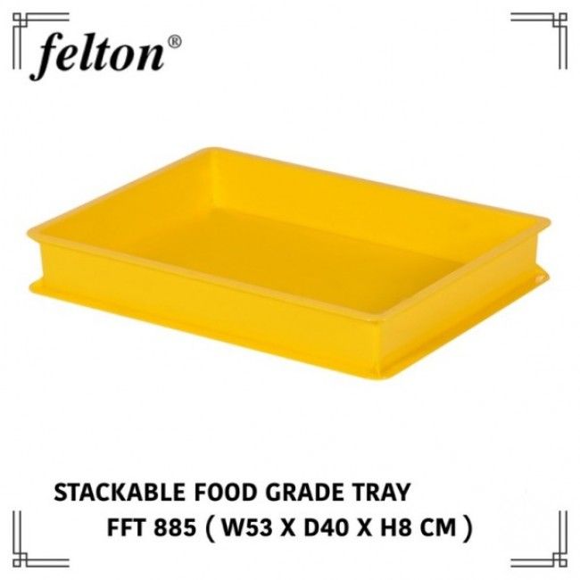 * Stackable Plastic Food Grade Tray / Bread,Cake,Bakery Tray (Yellow)