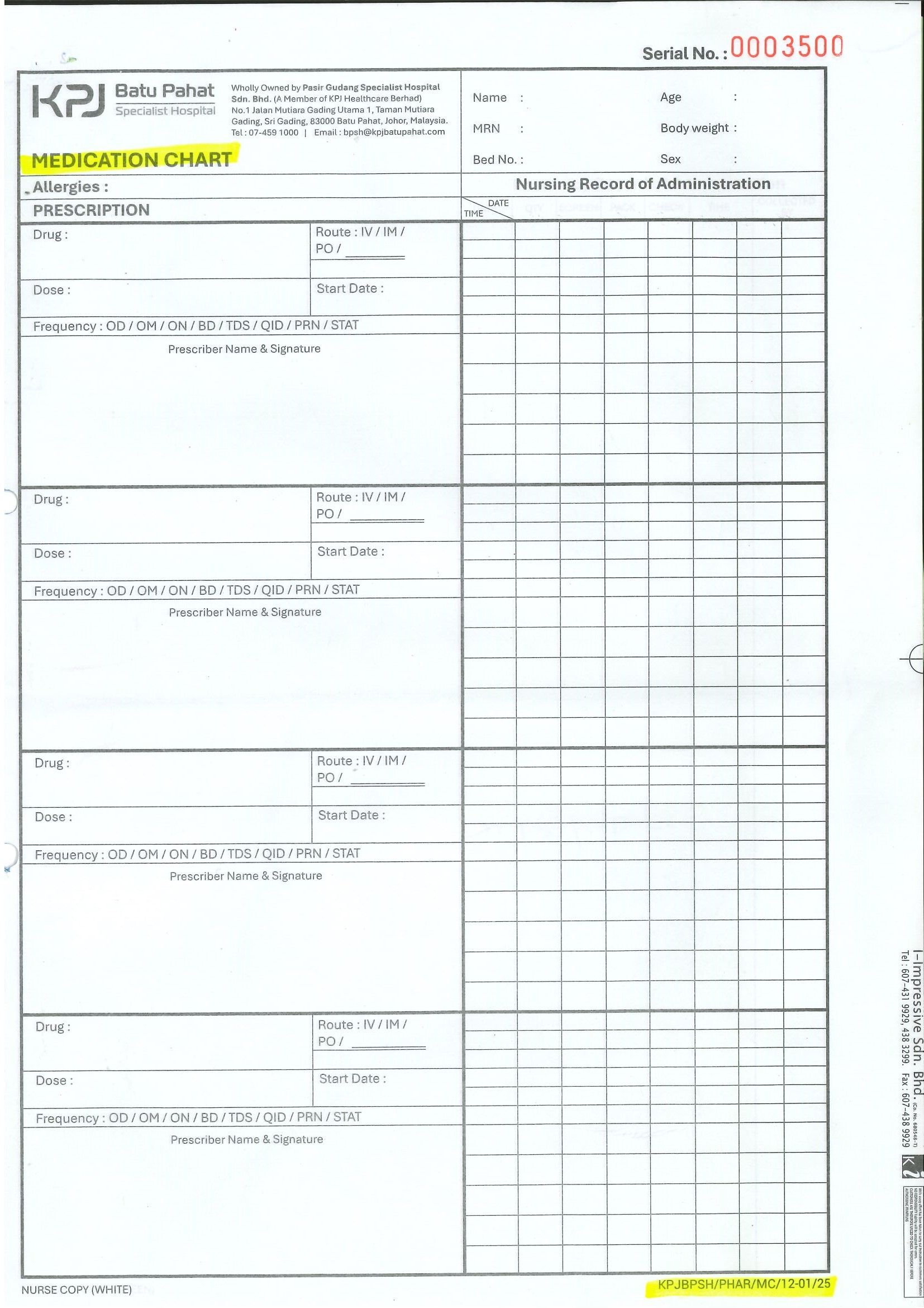 Medication Chart