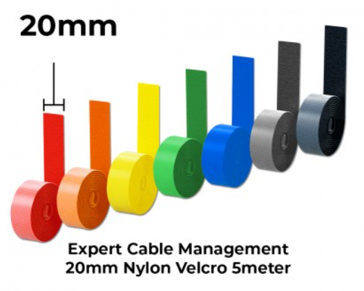 Expert Cable Management 10mm 15mm 20mm Nylon Velcro 5 Meter