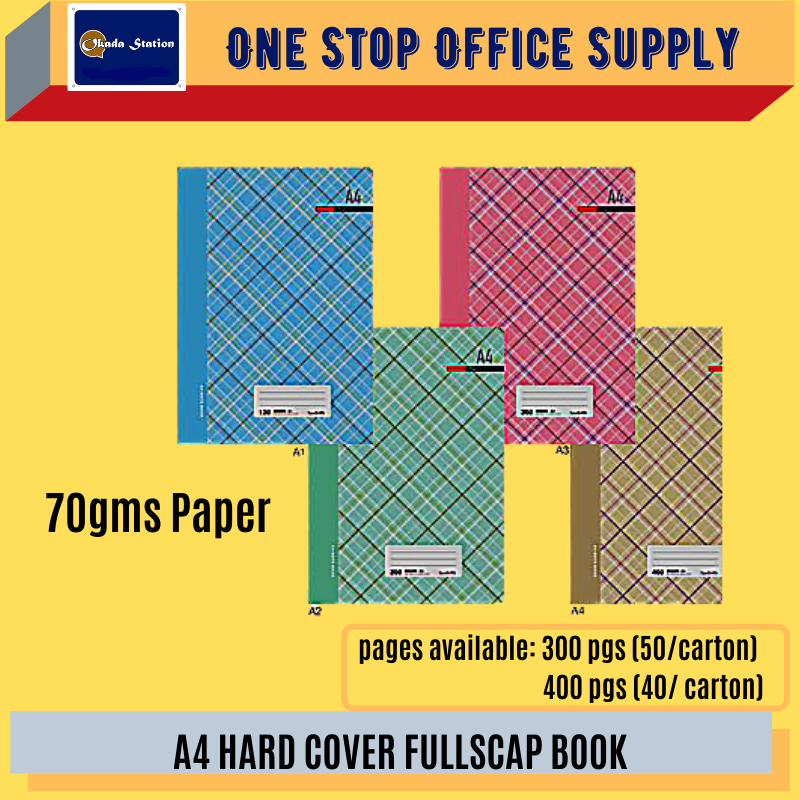 UNI A4 HARD COVER FULLSCAP BOOK-70 GMS PAPER (300 PGS) (400 PGS) / UNI / Fullscap Book / Hard Cover Fullscap Book / A4 Hard Cover Foolscap