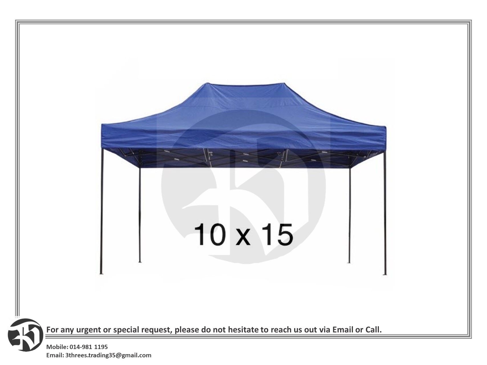 Foldable Canopy Set 10x15ft (Blue)