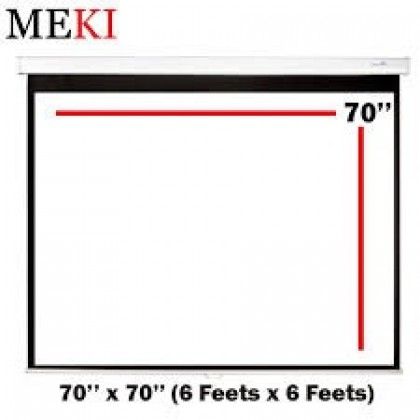 MEKI PROJECTOR WALL SCREEN / SIZE : 70" X 70" / MANUAL OPERATING / WALL SCREEN / PROJECTOR SCREEN