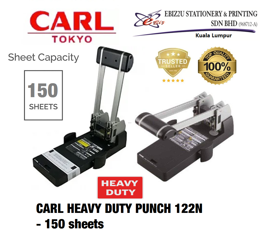 CARL HEAVY DUTY PUNCH 122N- 150 sheets (penumbuk 2 lubang, puncher paper, 2 Hole Puncher, heavy duty puncher)